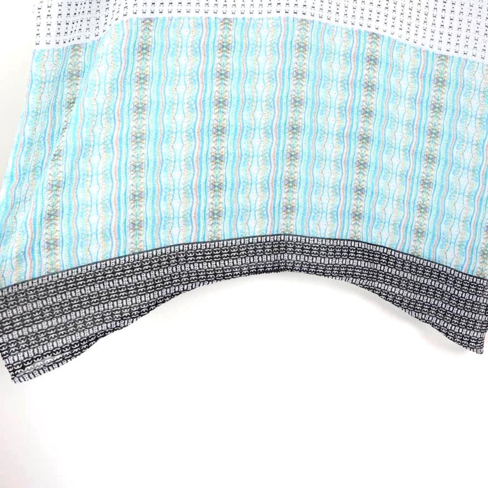 Cabi Size XXS Oversize Sheer Blouse 328 Short Sleeve Stripe Aqua Blue - Picture 5 of 10